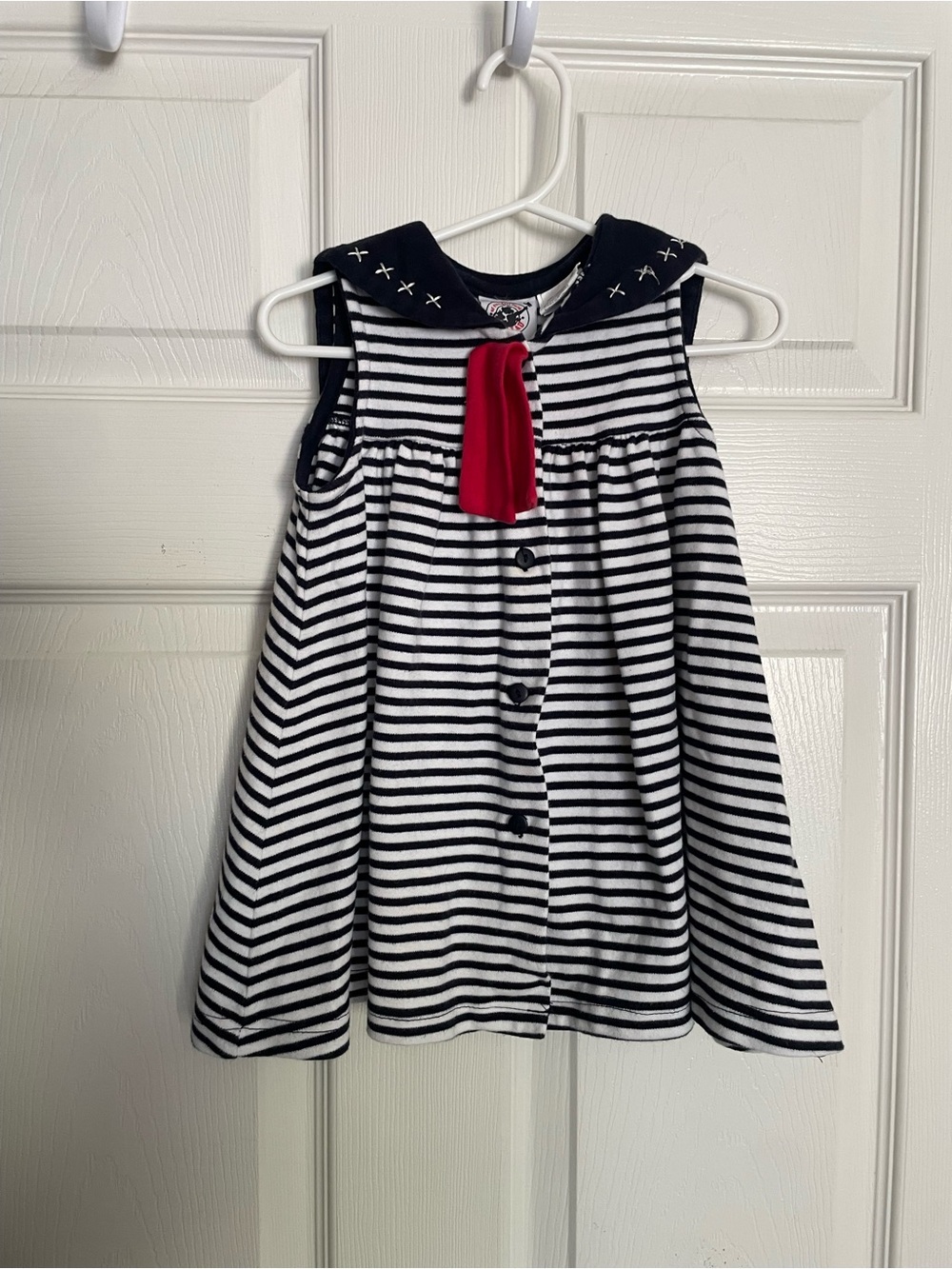 Good Lad Girls 18-24 MonthsNavy & White Striped Sailor Dress with Red Bow